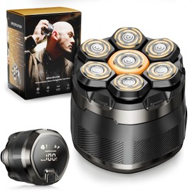 Dyoonoer 7D Electric Head Shavers for Men - Cordless Waterproof Rotary Razor Head Shavers for Bald Head with LED Display, Wet/Dry Use - Ideal for Sensitive Skin, Travel & Gifts