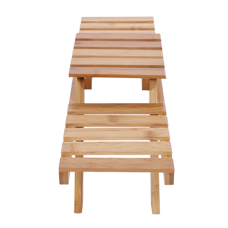Wooden Standing Foldable 2-layered Potted Plant Flower Shelf Storage Rack