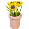 Melody Jane Dollhouse Yellow Sunflowers in Terracotta Pot Miniature Garden