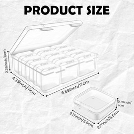 StorageContainers-26pcs Voittozege Bead Organizer Box, 26Pcs Clear Plastic Organizer Storage with Lids, Small Bead Organizer Containers Boxes for Jewelry Making DIY Screws Seeds Small Parts