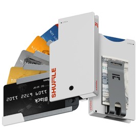 Shuffle Wallet for Men - Innovative Deck-of-Cards Opening Mechanism Wallet with RFID Blocking, Ultim Slim Modular Design to Holds 6-8 Cards, Sleek Money Clip & Aluminum Men Wallet (Polar Ice)