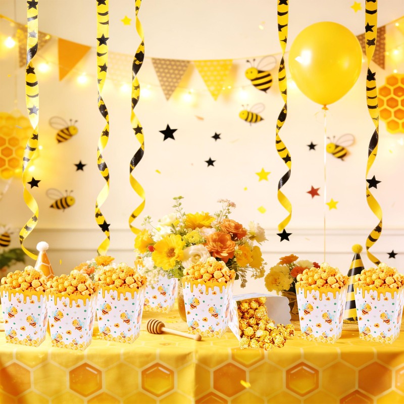 Sweet Bee Popcorn Boxes Bees Goodie Candy Boxes Sunflower Party
