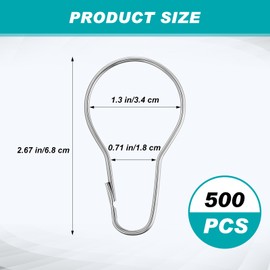 Gisafai 500 Pcs Metal Shower Curtain Hooks Rust Proof Hanging Shower Clips Shower Curtain Rings Practical Hanger for Home Bathroom Shower Bedroom Kitchen Curtain Rods Application (Silver)