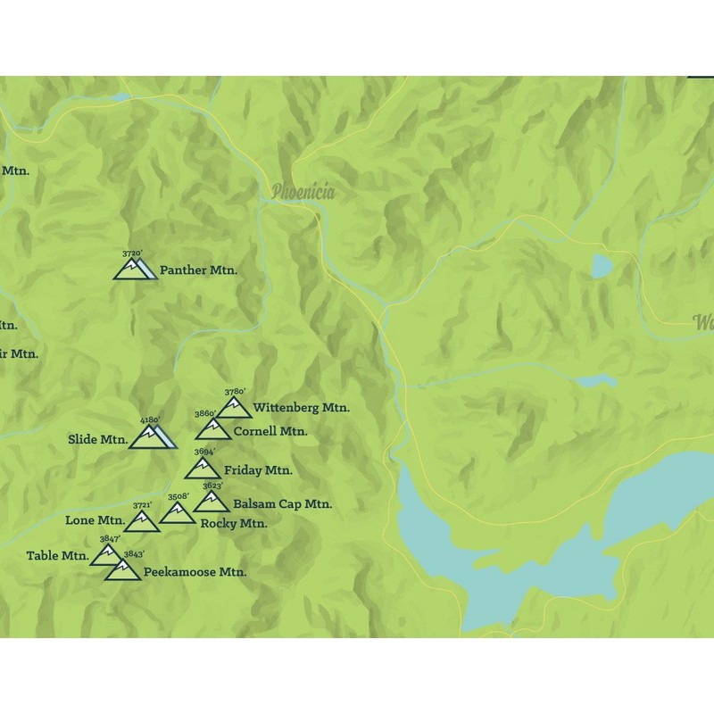 Best Maps Ever Catskill High Peaks Checklist Map 11x14 Topographic