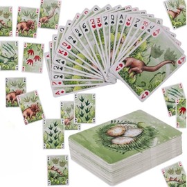 BLUECHOLON Card Game, Playing Cards, Poker Deck, Dinosaur Card Game, Approx 5.7 x 8.7 cm, for Adults, Kids and Teens