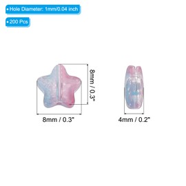 PATIKIL 8mm Crystal Star Beads, 200 Pcs Glass Spacers Bead Star Shaped Charm Pendants for Jewelry Making Bracelet Necklace DIY Crafts, Gradient Red