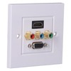 VGA+High Definition Multimedia Interface 3RCA Wall Plate Panel Socket for