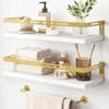 YGEOMER Floating Shelves for Bathroom Organizer Over Toilet,Wall Mounted Bathroom