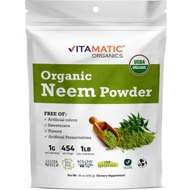 Vitamatic Certified USDA Organic Neem Leaf Powder 1 Pound (16 Ounce)
