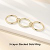 Emibele Stackable Rings for Women, Interlocking Gold Rings Non Tarnish,