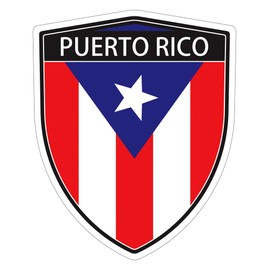 Puerto Rico Flag Shield Shape Decal car Bumper Window Sticker Set of 2, SH042