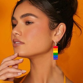 Ymimanchil Rainbow Earrings for Women Pride Earrings Rainbow Accessories Pride Gifts