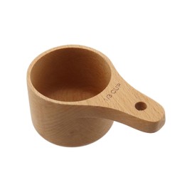 Mewutal 1/3 Cup Wooden Measuring Cup with Short Handle Handcrafted Wood Measuring Spoon 1/3 Tablespoon Measuring Scoop for Baking Cooking Wet and Dry Ingredients