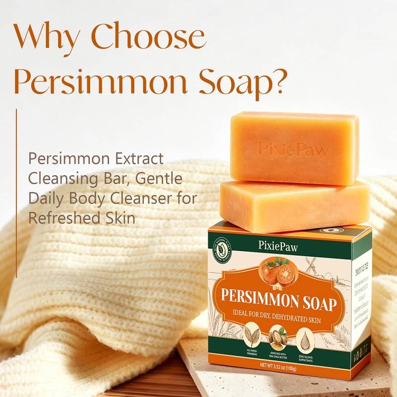 Persimmon Soap Bar – Gentle Daily Cleansing Bar for Men
