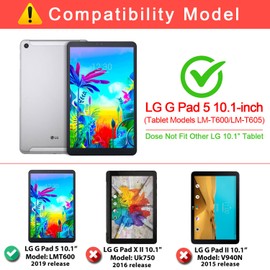 CCambro Kids Case for LG G Pad 5 10.1 FHD 2019 (Model: LMT600), Light-Weight EVA Soft Foam Durable Rugged Shockproof Kidsproof Child Cover Foldable Handle to Kickstand, Blue