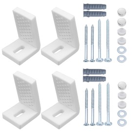 Mewutal 2 Set Toilet Seat Bolts Plastic L-Shaped Mounting Bracket with Screws Toilet Seat Screws Bathroom Replacement Parts Accessories (Large Size)