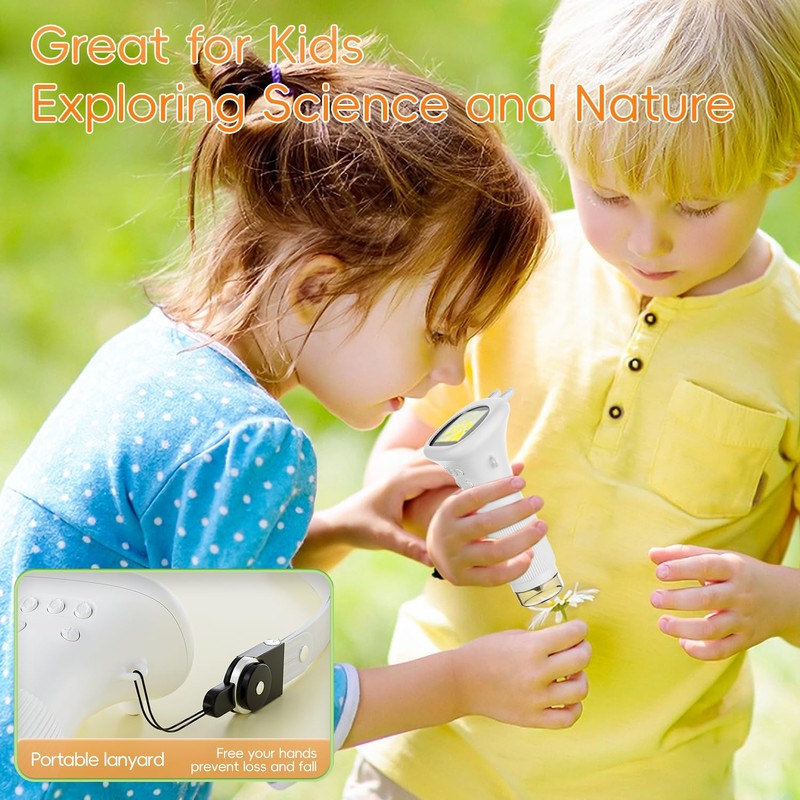 Microscope for Kids, SKYBASIC 2" IPS Screen 1000X Handheld Digital