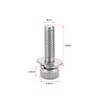sourcing map M2.5 x 10mm Stainless Steel Hex Socket Head