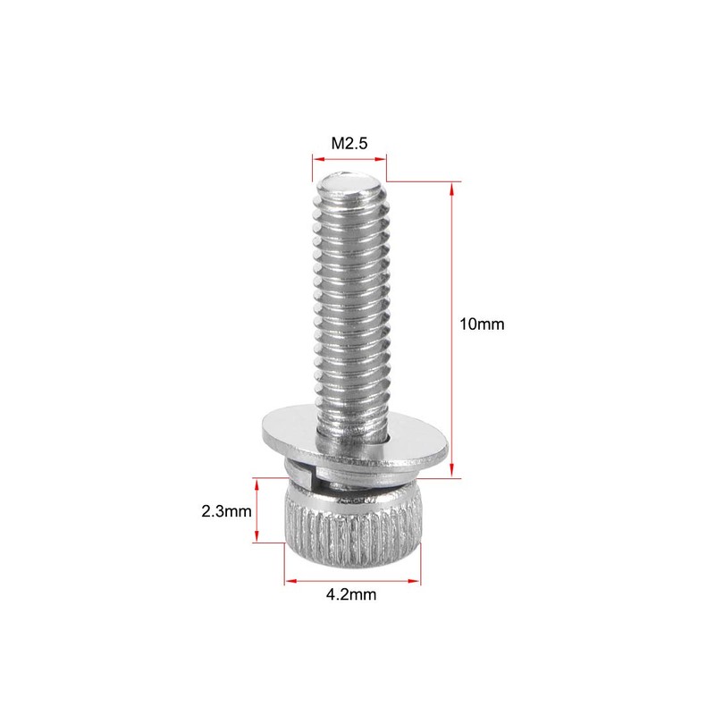sourcing map M2.5 x 10mm Stainless Steel Hex Socket Head