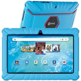 Contixo 7 inch Kids Tablet - V8 Tablet for Kids and Tablet Sleeve Bag Bundle, Toddler Tablet with Teacher Approved Learning Games, 32GB, Android 11, Camera, WiFi, Parental Control, Blue