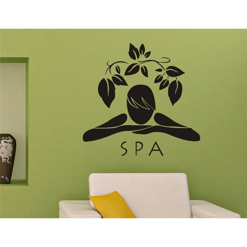 Heaven Decors Spa Girl Black Wall Decal Wall Sticker and
