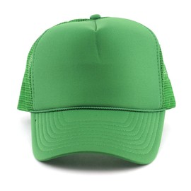 NYFASHION101 Blank Mesh Adjustable Snapback Cotton 6-Panel Trucker Hat Cap, Kelly Green