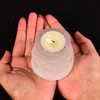 AMOYSTONE Selenite - Portavelas de cristal redondo para velas de
