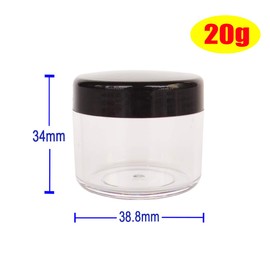 Wopanxye 16pcs 20ml Cosmetic Jar with Lid, 20 gram Small Empty Sample Container, Plastic Round Pot, Tiny 20g Bottle Tin for Makeup, Cosmetics, Eyeshadow, Nails, Powder, Lip Gloss Balm, Ointments, Oils