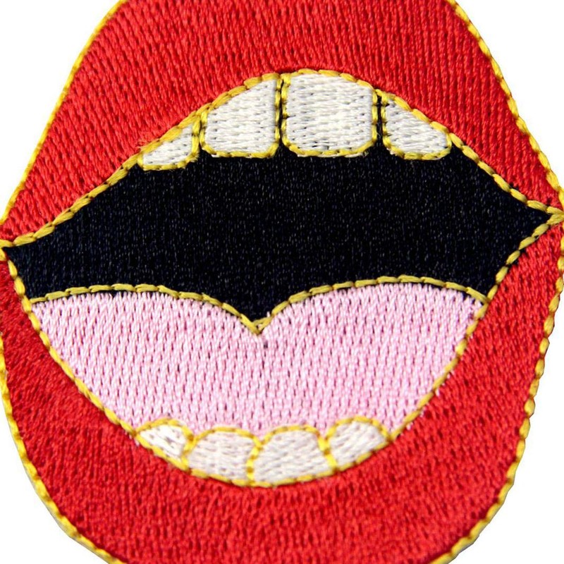 Lady's Sexy Red Lips Patch Embroidered Mouth Badge Iron On