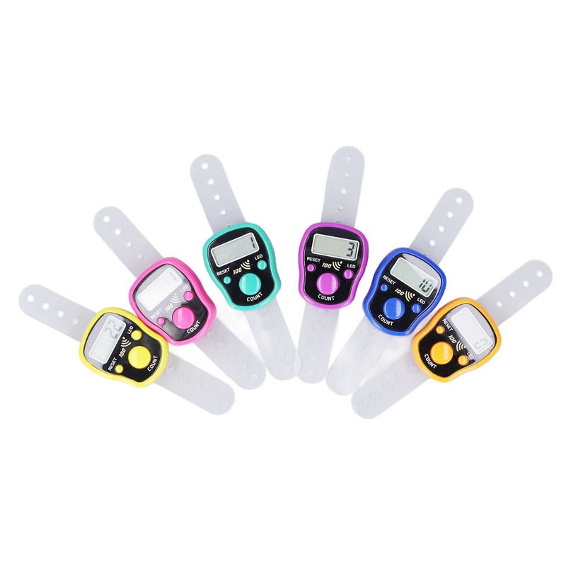 6 Pcs Electronic Finger Counter Portable Lightweight Adjustable Ring Clicker