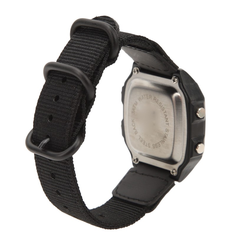 Digital Chronograph Watch Luminous Waterproof Multi Function Retro Style Square