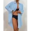 Bsubseach Womens Modern Swimsuit Cover Up Blouse Button Down Shirt