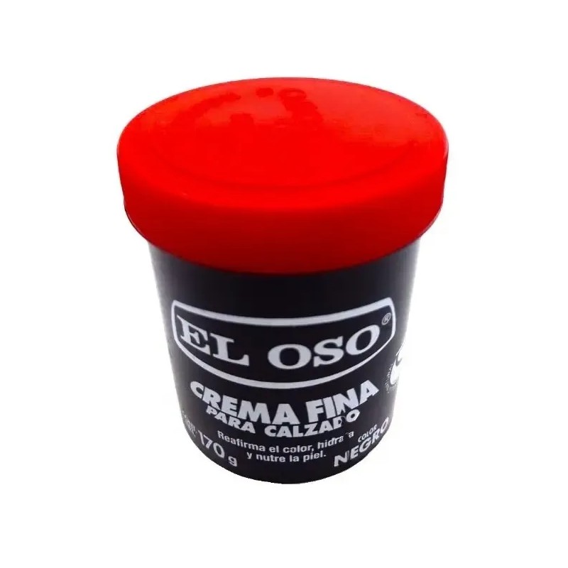 Crema Para Calzado El Oso Fina Color Negro 170g