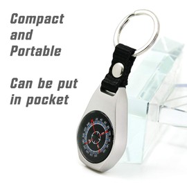 Keychain Pocket Military Magnetic Compass | 2 Pack Key Ring Compass | Waterproof/Shockproof | Mini Metal Keychain Compass | Survival Gear Compass for Kids Hiking, Camping, Motoring, Outdoor Activities