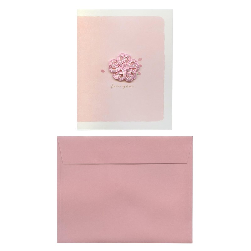 Lab Clip Card Mizuhiki Works Message Card Pink MWMC02-S1
