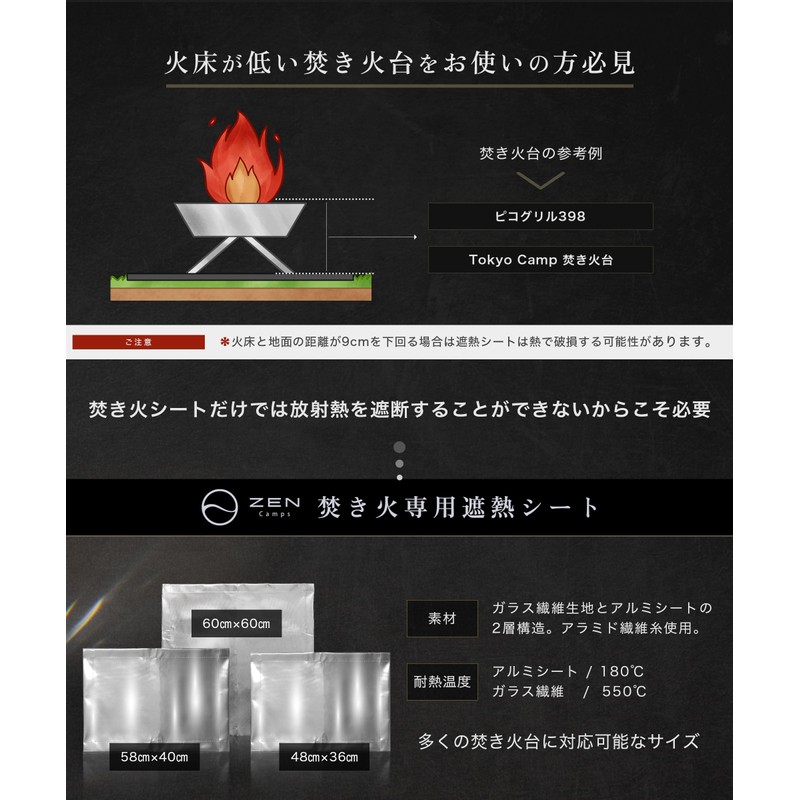 ZEN Camps Heat Insulation Sheet for Bonfires, Heat Reflective Sheet,