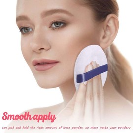 Pink Line 3 Pcs Round Fluffy Ultra Soft Washable Body Powder Puff with Ribbon for Loose Powder Mineral Powder Body Powder| Pure Cotton Round Makeup Cosmetic Foundation Blender Sponge Beauty Tools