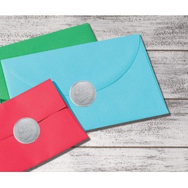 PaperDirect Silver You're Invited Round Embossed Foil Seals, 48 Count