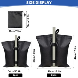 4 Gazebo Sand Weights Bags,Gazebo Weights,800d Sand Bags without Sand,Stitched Sand Weight Bags SandBags Weights for Pop up Canopy Tent, Patio Umbrella Gazebo,Outdoor Sun Shelter Umbrella - Black