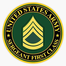 HOF Trading Army - Us Army - Sergeant First Class Vinyl Sticker Waterproof Decal Laptop Wall Window Bumper Sticker 5"