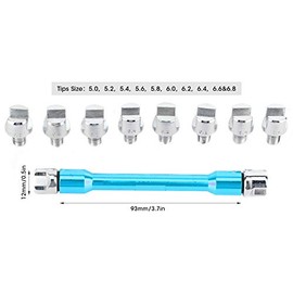 Llave de radios de motocicleta, Juego de llaves CNC de llave de radios de motocicleta 5.0-6.8 Longitud 93 mm / 3.7in para la mayoría de las motocicletas(Azul)
