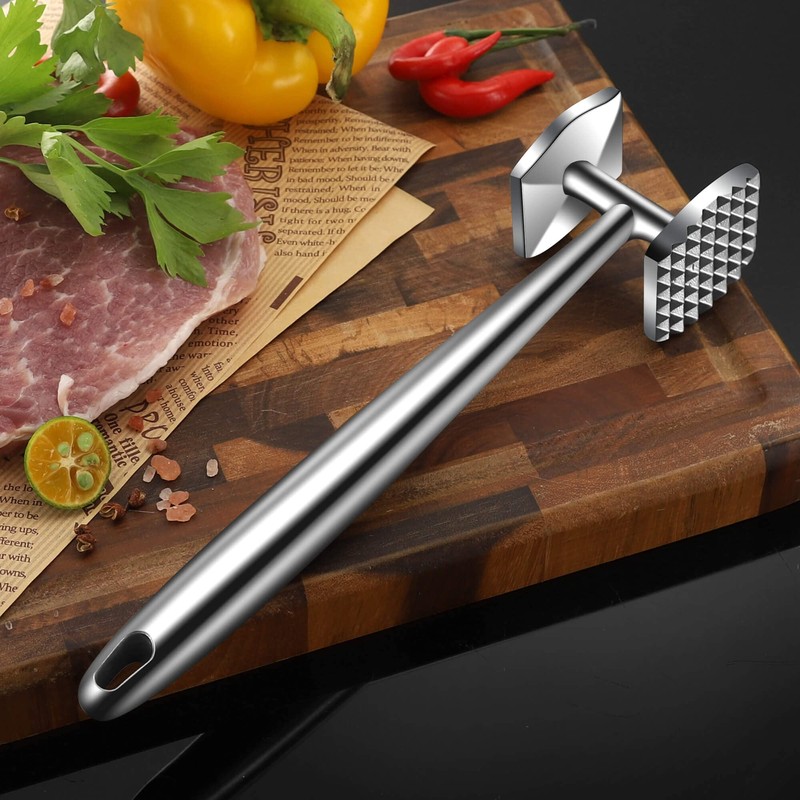 Aliglow Meat Tenderizer 304 Stainless Steel Hammer Mallet Tool Pounder