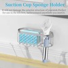 2-in-1 Sponge Holder for Kitchen Sink, Suction Cup Rack Caddy,
