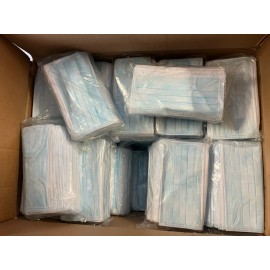 Unbranded 2000 Face Masks - 3 Ply Disposable Ear Loop - Light Blue Non-Medical Mask