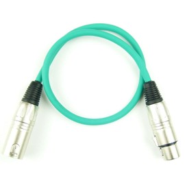 Adam Hall Cables K3MMF0050GRN Microphone Cable XLR Female to XLR Male DMX Audio Cable 3-Pin (0.5 m, Green, 4) Pack of 4