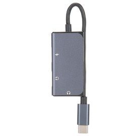 3 in 1 Type C Audio Adapter USB C to Headphone Adapter for Dual Type C and 3.5mm Aux Jack