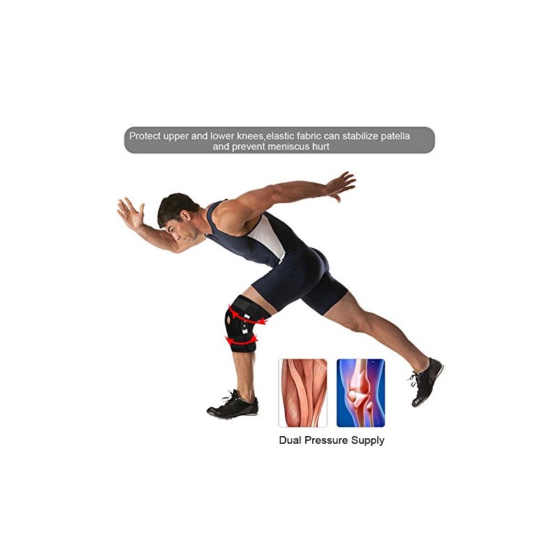ZJchao Rodillera Deportiva Estabilizadora de Rodilla con Bisagras de Aluminio