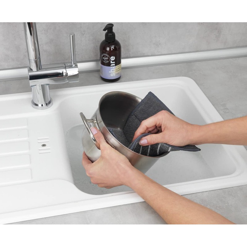 WENKO Miko Microfibre Cleaning Sponge, Set of 2, Universal Dish