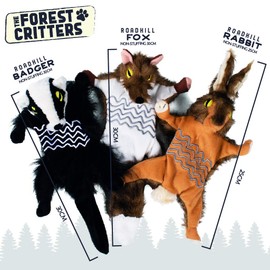 Pet Brands Plush Squeaky Dog Toy Set, No Stuffing Forest Critters Dog Chew Toys, Realistic Plush Dog Toys for Small, Medium & Large Dogs - 3 Pack (Small)