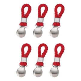 sourcing map 6 Pcs Tea Towel Clips with Cotton Loop for Hanging, 4.3 Inch Metal Towel Hooks Multipurpose Cloth Hangers for Home Kitchen Bathroom, Red(Round)